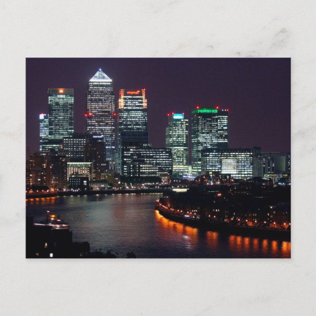 Postal Postcard Canary Wharf, Londres Reino Unido (Anverso)