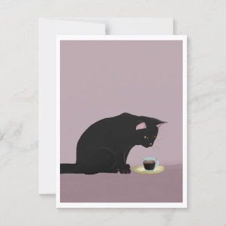 Postal Postcard - Cat with Coffee