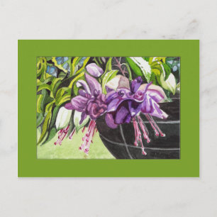 Postal Postcard - cesta de fucsia "Lisa" con flores
