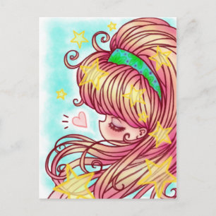 Postal Postcard Chica de fresa