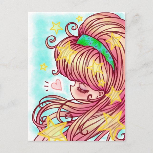 Postal Postcard Chica de fresa (Anverso)