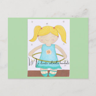 Postal Postcard Child playing with a hula hoop