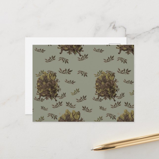 Postal Postcard Ciervo con moños (Anverso/Reverso In Situ)