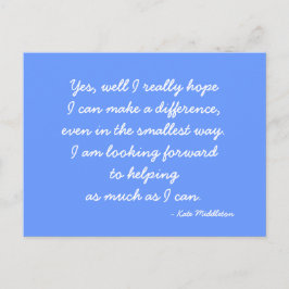 Postal Postcard citando a Kate Middleton