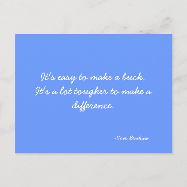 Postal Postcard citando a Tom Brokaw (Anverso)