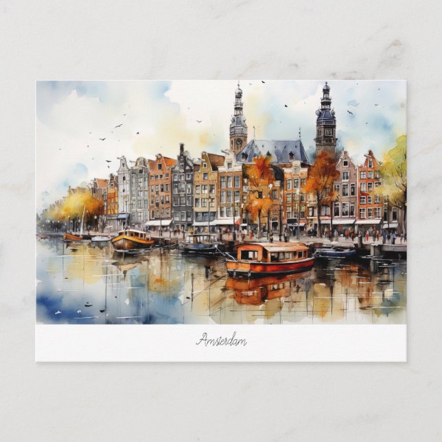 Postal Postcard con Amsterdam, Países Bajos (Anverso)