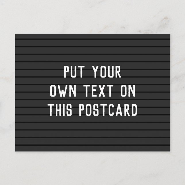 Postal Postcard con aspecto de tablero de letras (Anverso)