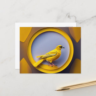 Postal Postcard con Blackbird de cabeza amarilla