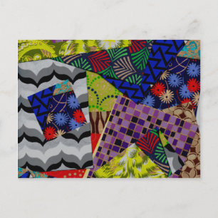Postal Postcard con collage colorido