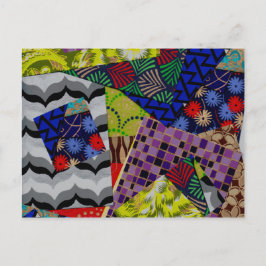 Postal Postcard con collage colorido