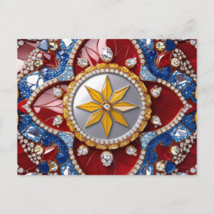 Postal Postcard con diseño colombiano de colores