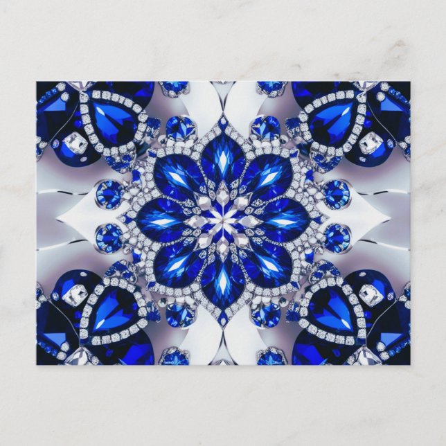 Postal Postcard con diseño de colores blancos azules (Anverso)