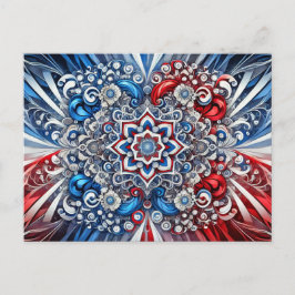 Postal Postcard con diseño de colores franceses