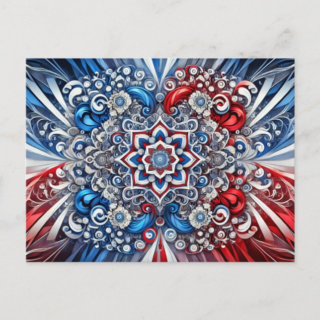 Postal Postcard con diseño de colores franceses (Anverso)