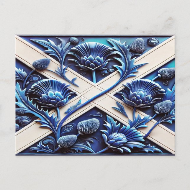 Postal Postcard con diseño de listones escoceses (Anverso)