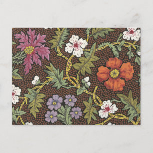 Postal Postcard con diseño floral para tela impresa