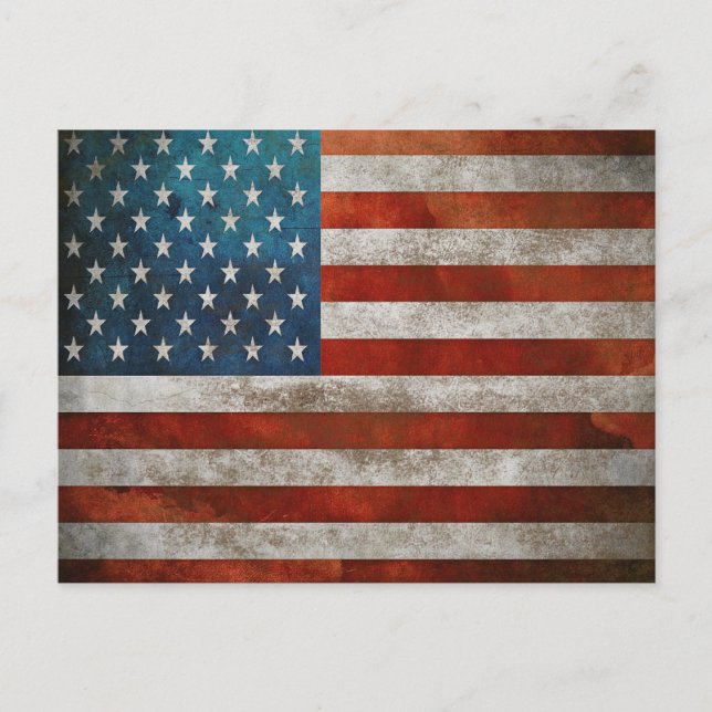 Postal Postcard con Estrellas sucias y Bandera de época d (Anverso)