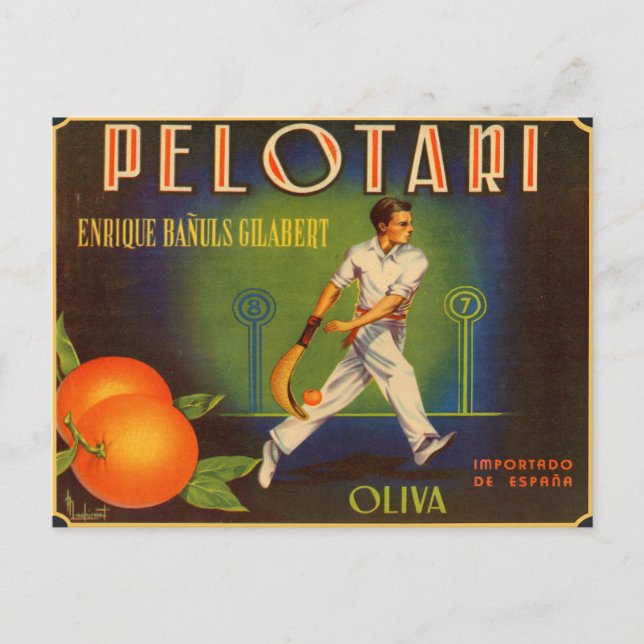 Postal Postcard con etiqueta de cromatografía española pa (Anverso)