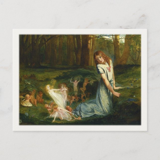Postal Postcard Con Fe Pintada En El Bosque (Anverso)