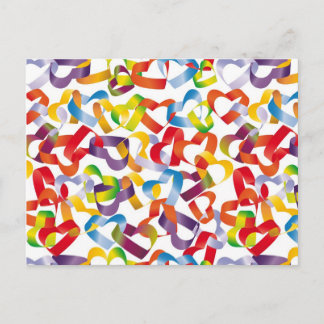 Postal Postcard con hondo decorativo con corazones 3D p