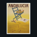 Postal Postcard con imprenta vintage de España<br><div class="desc">Postcard con publicidad impresa de poster andaluz vintage para las maravillosas vacaciones de verano en la Costa del Sol, en el sur de España. Por favor, avísenos si desea que se hagan algunos cambios que le gusten. Estamos encantados de ayudarle si necesita algún cambio en la disposición, como colores, tonos,...</div>