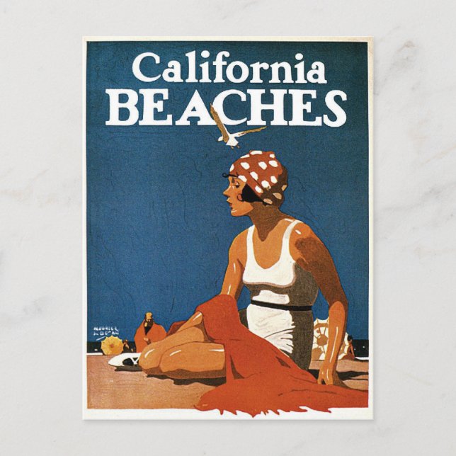 Postal Postcard con impresión de California de época (Anverso)