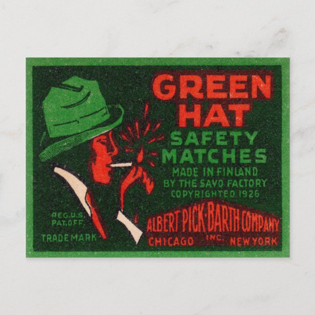 Postal Postcard con impresiones de seguridad vintage (Anverso)