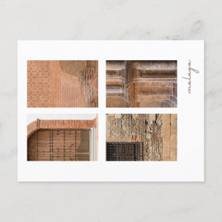 Postal Postcard con los lugares de interés de Málaga en E