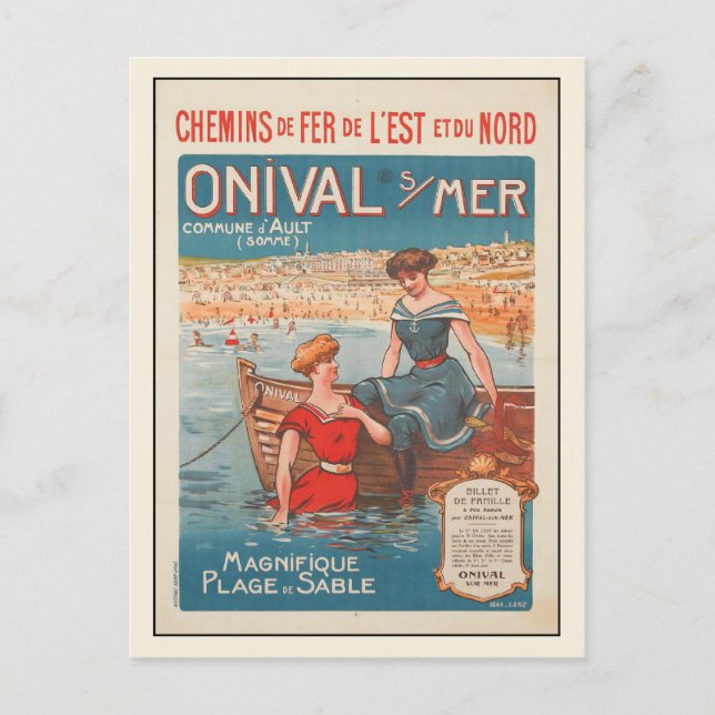 Postal Postcard con papel Poster de verano de Francia (Anverso)