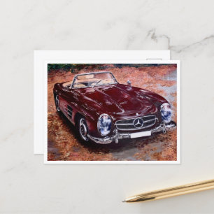 Postal Postcard con pintura de auto negro retro vintage