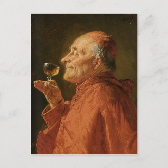 Postal Postcard Con Pintura De Eduard Grutzner (Anverso)