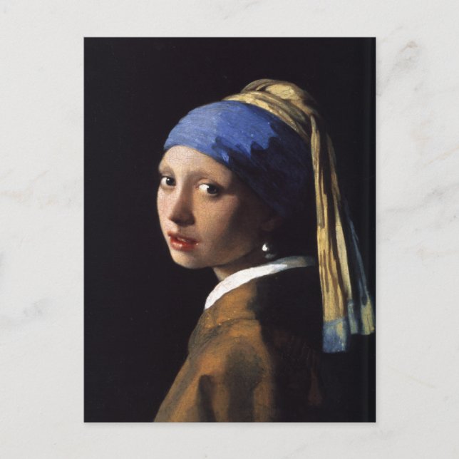 Postal Postcard Con Pintura De Johannes Vermeer (Anverso)