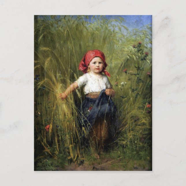 Postal Postcard Con Pintura Heinrich Hirt (Anverso)