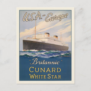 Postal Postcard con Poster de publicidad en cruceros