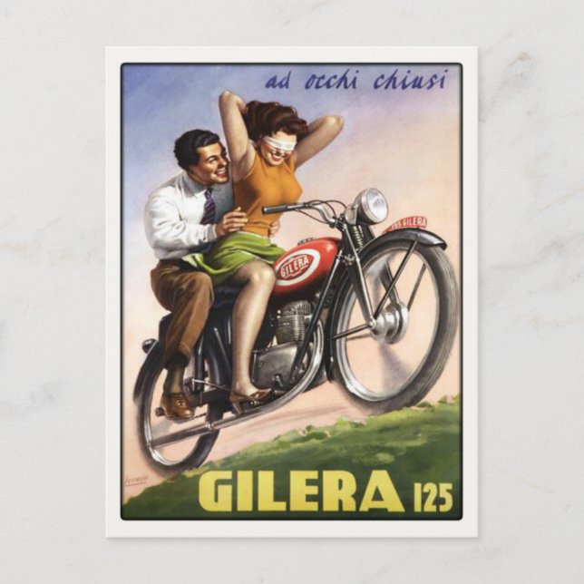 Postal Postcard con Poster Vintage Moto Print (Anverso)