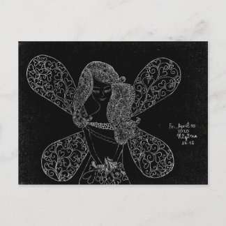 Postal Postcard con un hermoso diseño simulado de encaje