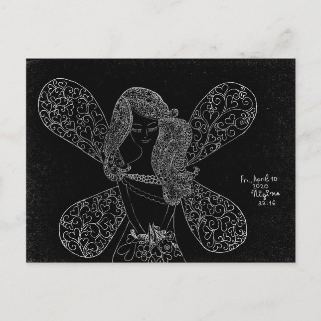 Postal Postcard con un hermoso diseño simulado de encaje (Anverso)