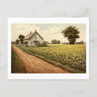 Postal Postcard - Cornfield Farmhouse