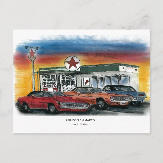 Postal Postcard - Cruis'in Camaros (Anverso)