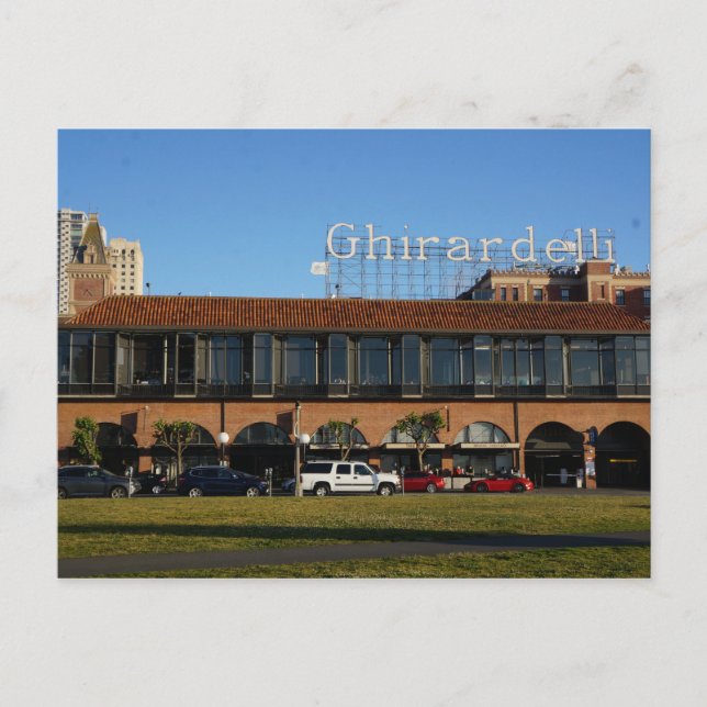 Postal Postcard cuadrado de San Francisco Ghirardelli (Anverso)
