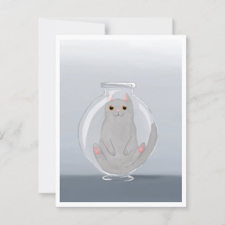 Postal Postcard - Cute Cat in Glass