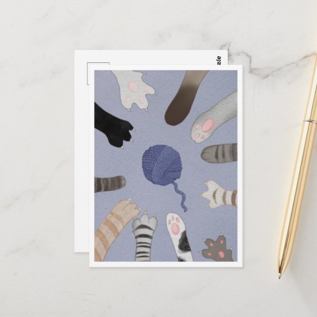 Postal Postcard - Cute Paws (Anverso/Reverso In Situ)