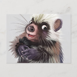 Postal Postcard Cute Porcupine