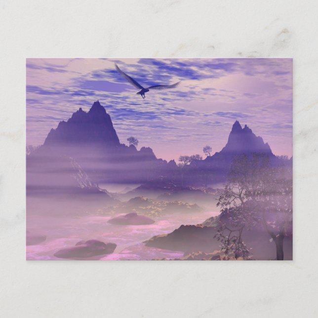 Postal Postcard de águila solitaria (Anverso)