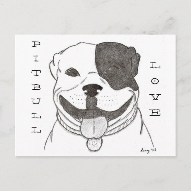 Postal Postcard de amor de Pitbull (Anverso)