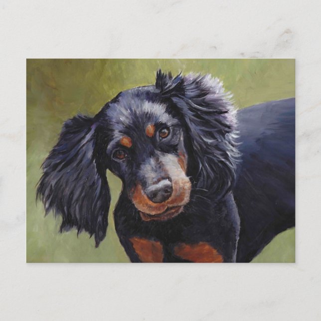 Postal Postcard de arte para perros Gordon Setter (Anverso)