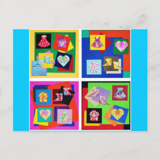 Postal Postcard de arte Vivid Origami