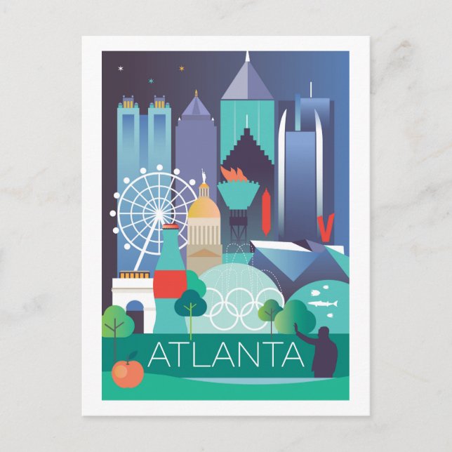 Postal Postcard de Atlanta (Anverso)