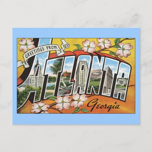 Postal Postcard de Atlanta Georgia (Anverso)