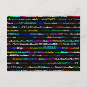 Postal Postcard de Atlanta Text Design I